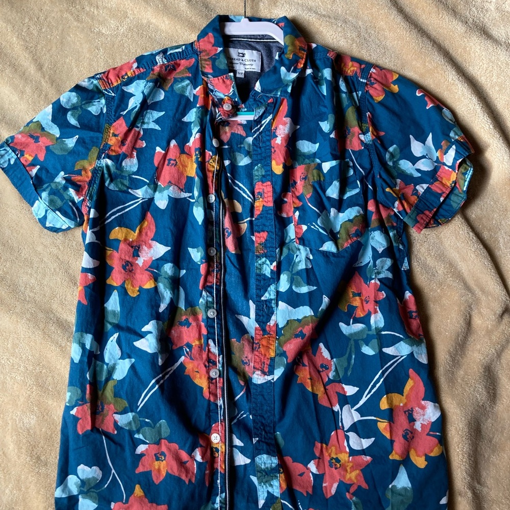 Tropical Floral Men's Button Down Shirt